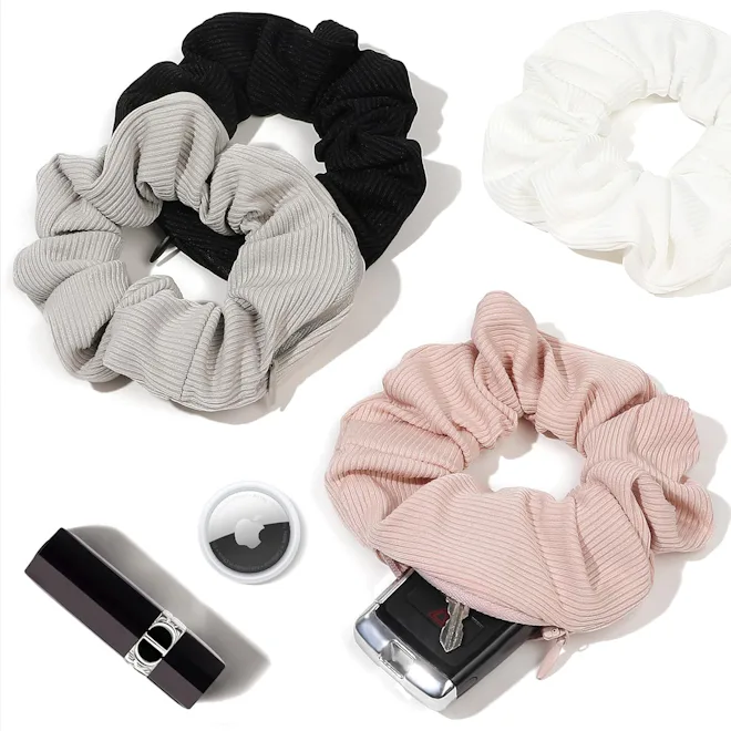 Ivyu Hidden Zipper Hair Scrunchies (4-Pack)