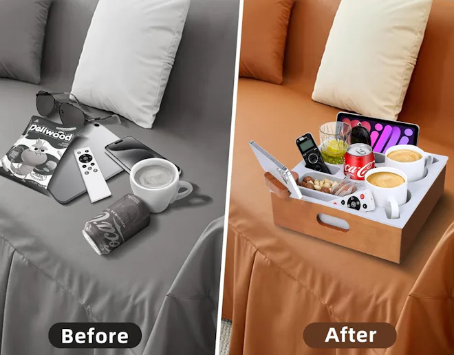 Hanaoyo Couch Organizer Holder Tray