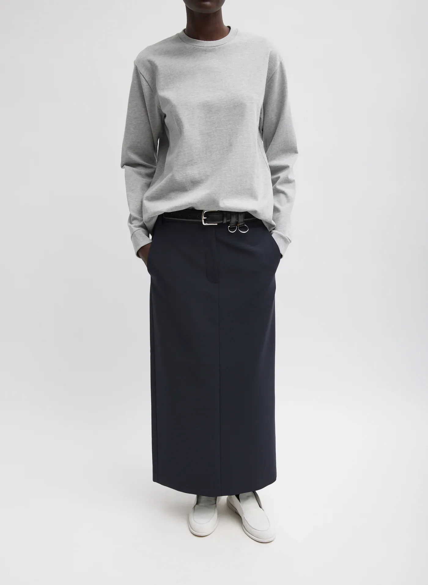 Tropical Wool Maxi Trouser Skirt