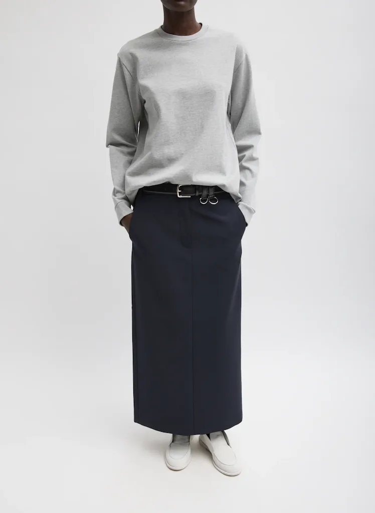 Tropical Wool Maxi Trouser Skirt