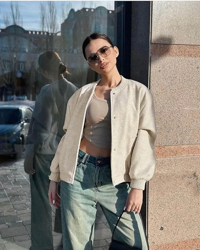Tankaneo Cropped Bomber Jacket