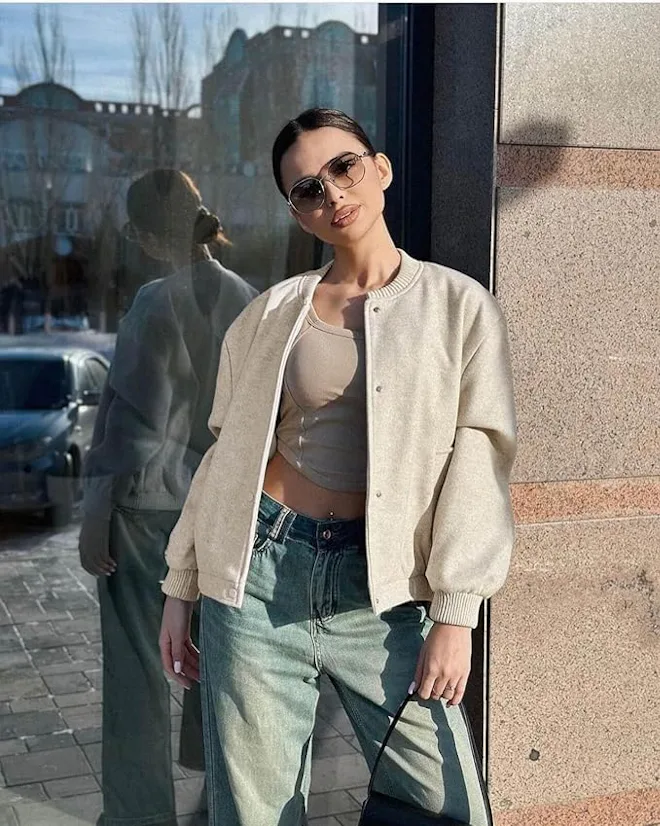 Tankaneo Cropped Bomber Jacket