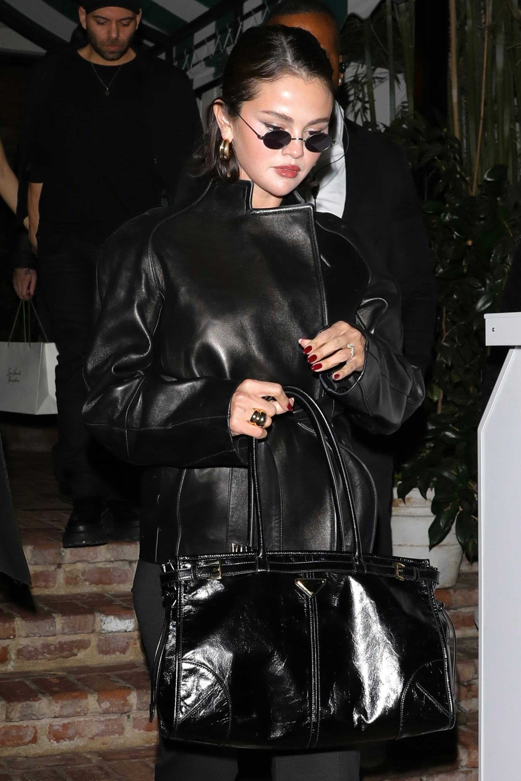 Selena Gomez was seen departing Brooks Nader’s birthday dinner held at San Vicente Bungalows in West...