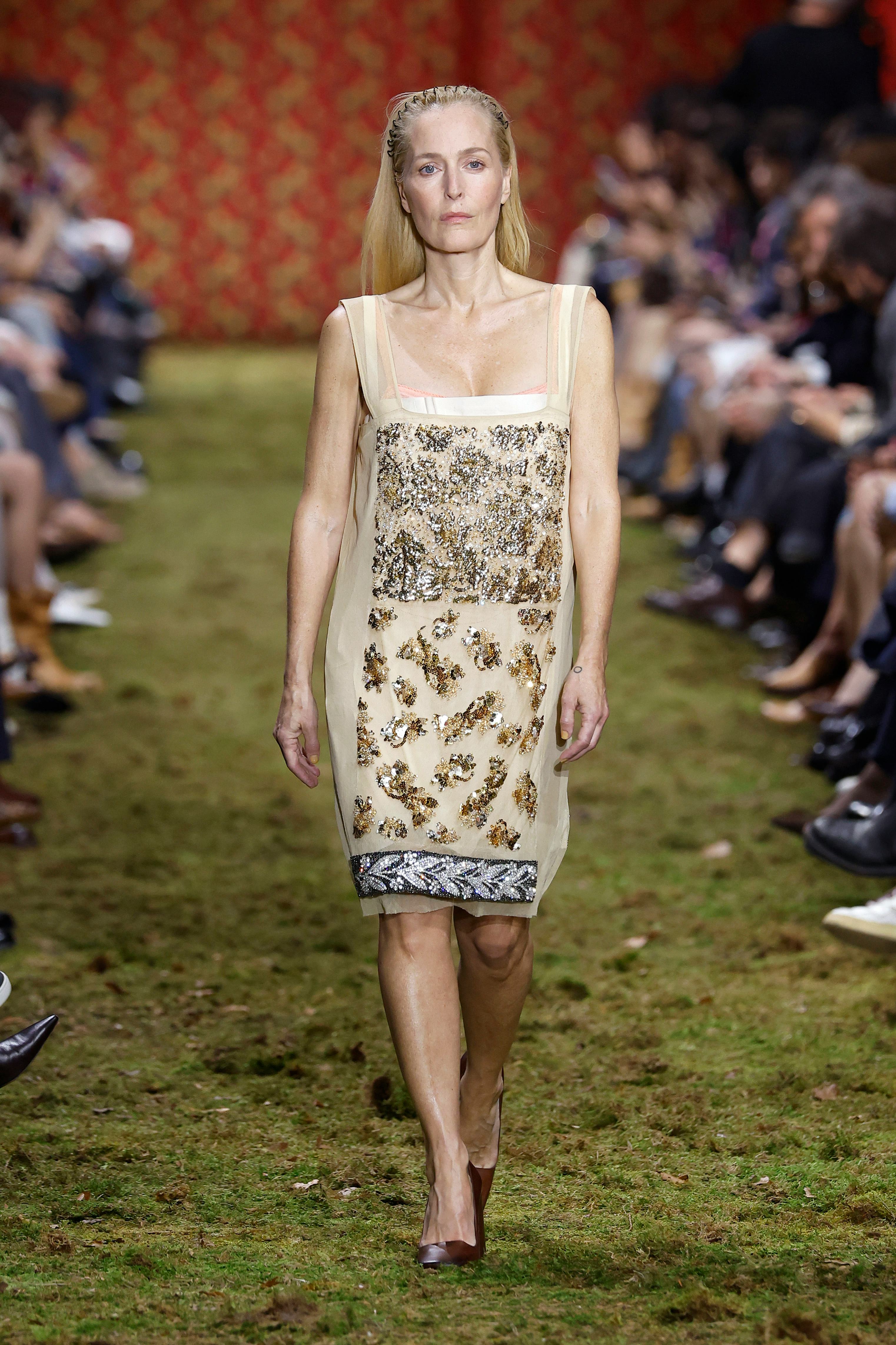 Gillian Anderson for Miu Miu.