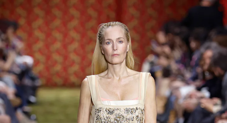 Gillian Anderson for Miu Miu.