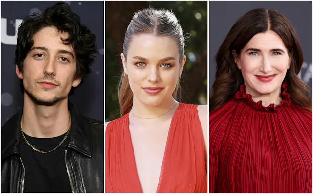 Milo Manheim, Teagan Croft, and Kathryn Hahn