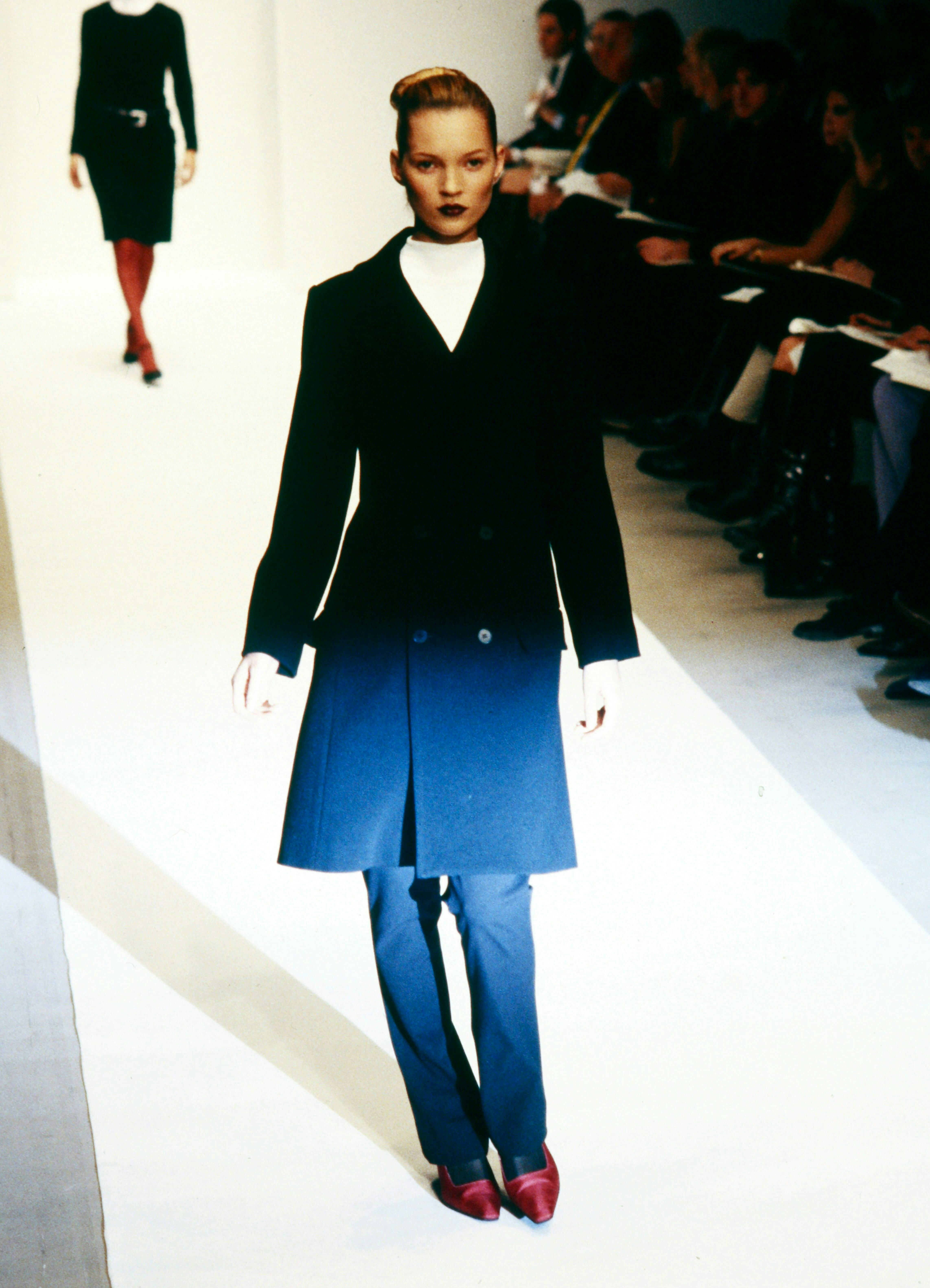 Kate Moss on the Calvin Klein runway in 1996