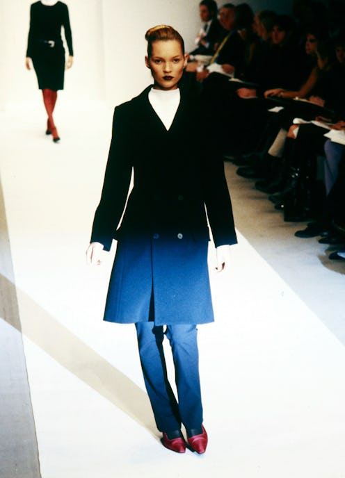 Kate Moss on the Calvin Klein runway in 1996