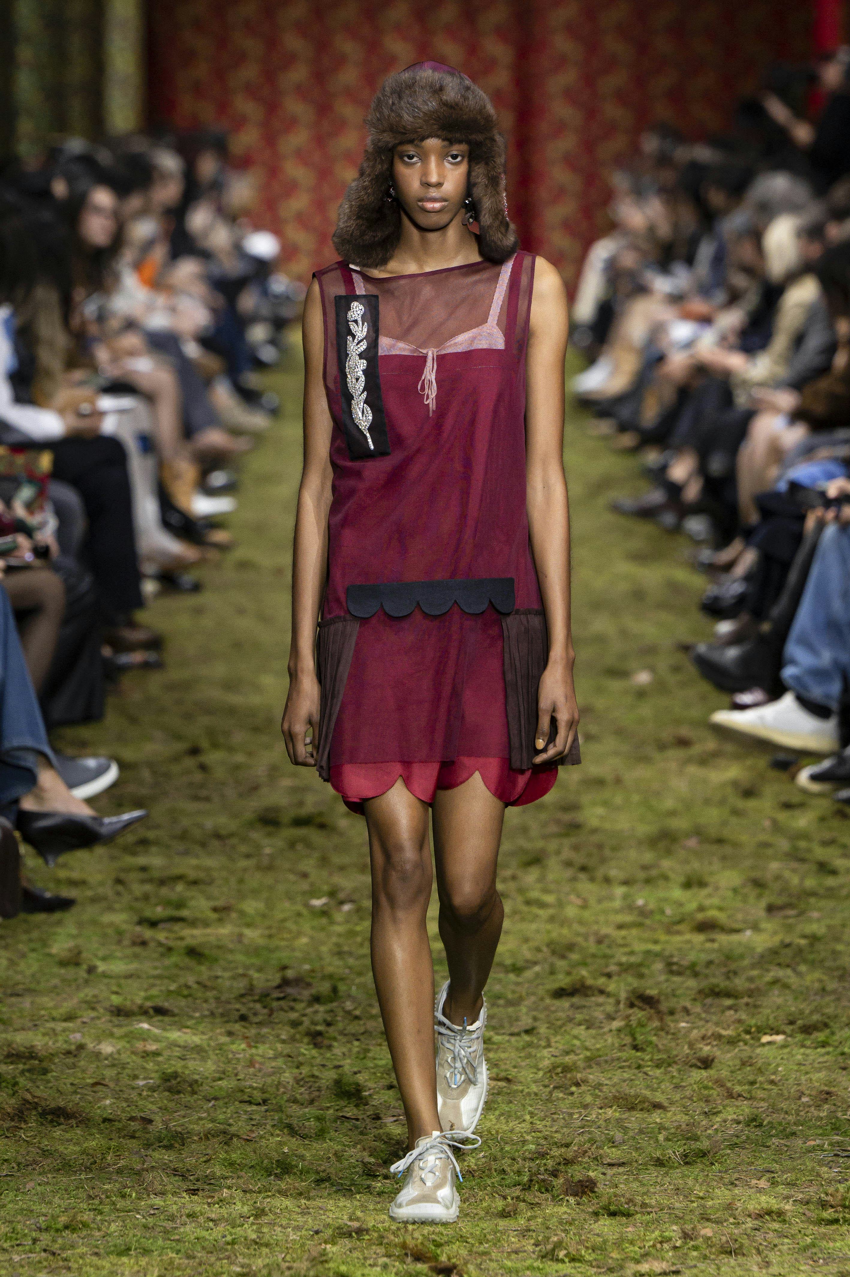 A model walks the runway during the Miu Miu Ready to Wear Fall/Winter 2026-2027 fashion show as part...