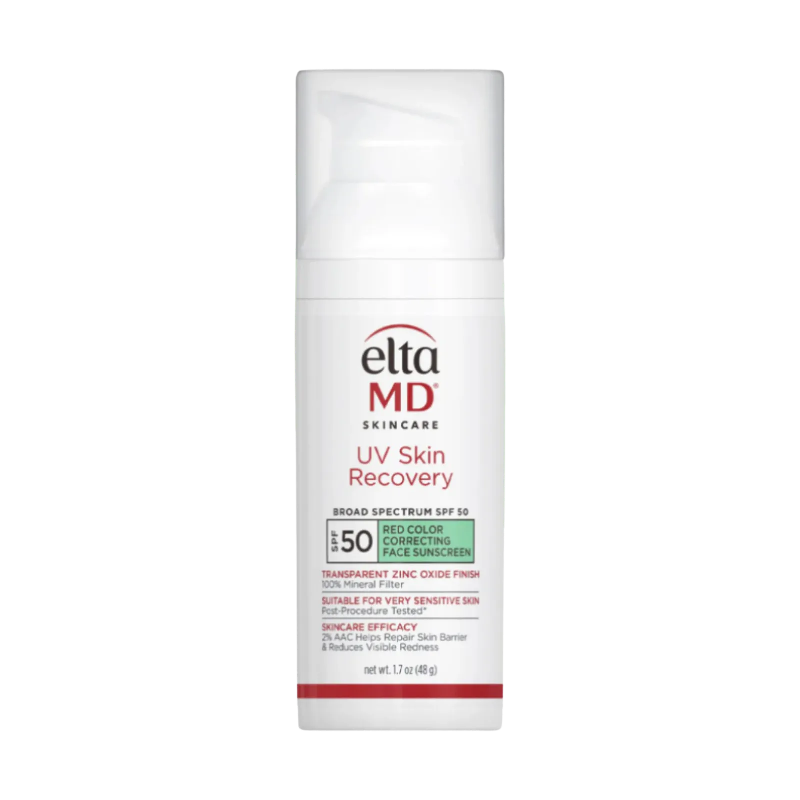 UV Skin Recovery Red Color Correcting Green Tint Broad Spectrum SPF 50