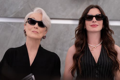 (L-R): Miranda Priestly (Meryl Streep) and Andie Sachs (Anne Hathaway) in 20th Century Studios' THE ...