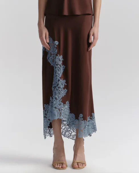 A.L.C. Olivia Satin And Lace Skirt