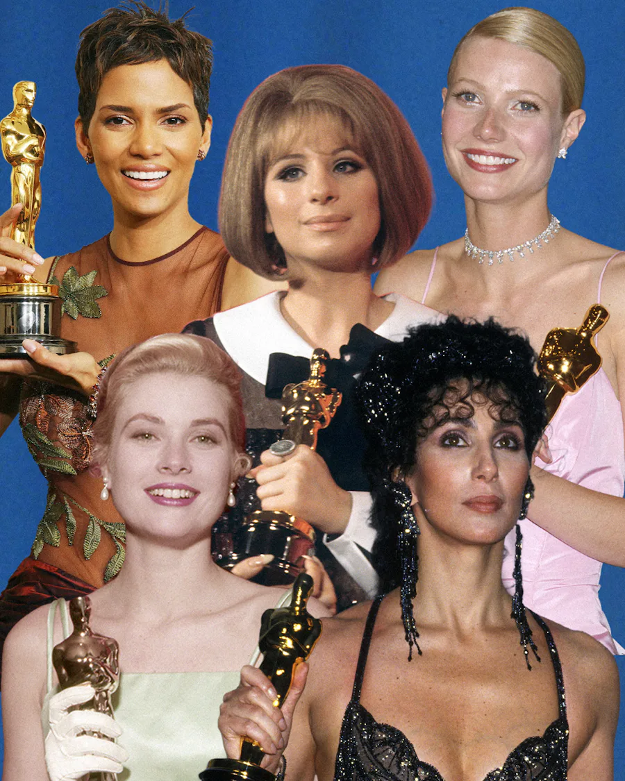 Halle Berry, Barbra Streisand, Gwyneth Paltrow, Cher e Grace Kelly no Oscar.