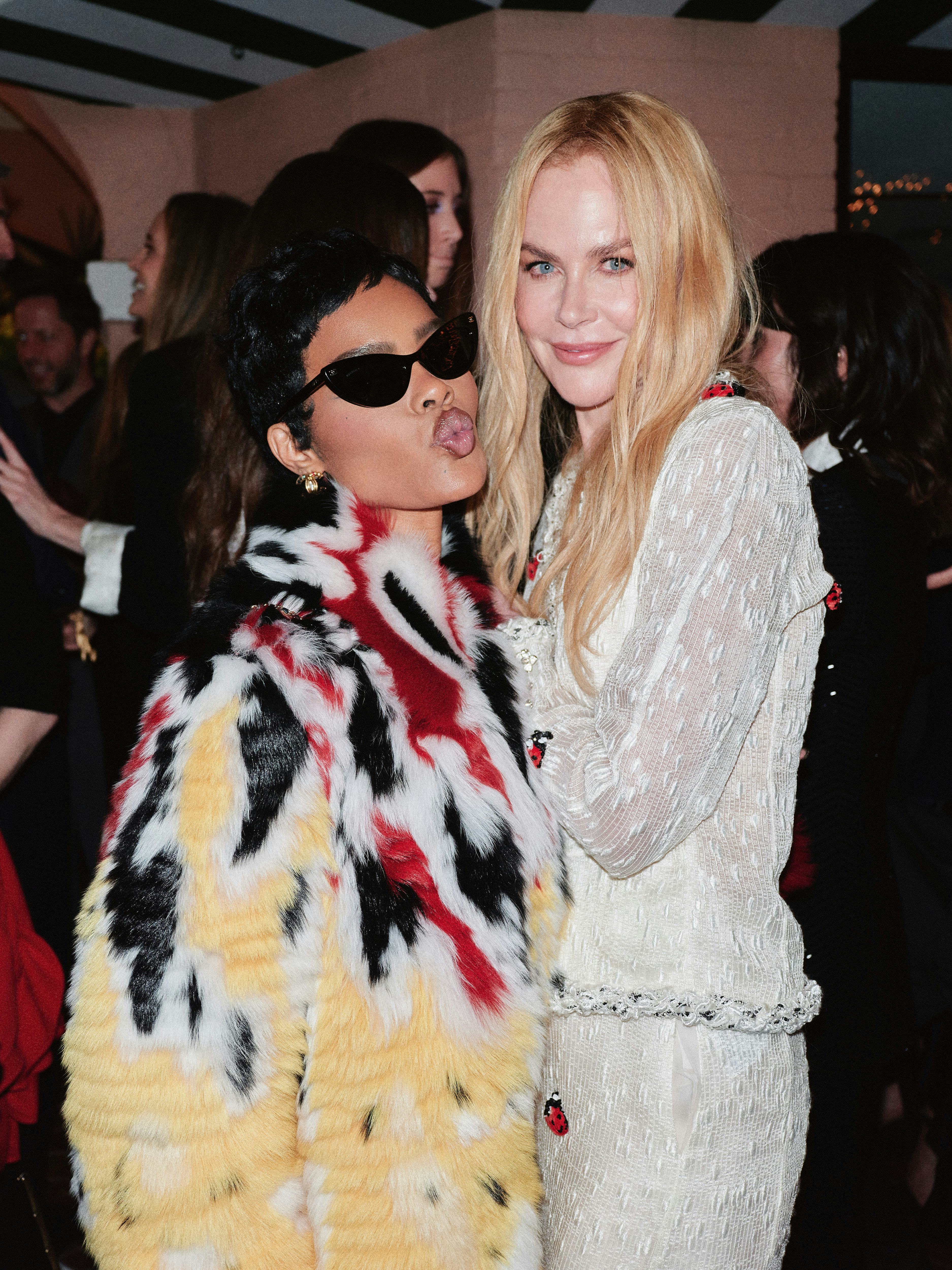 teyana taylor and Nicole Kidman at Chanel and Charles Finch's annual pre-Oscars dinner