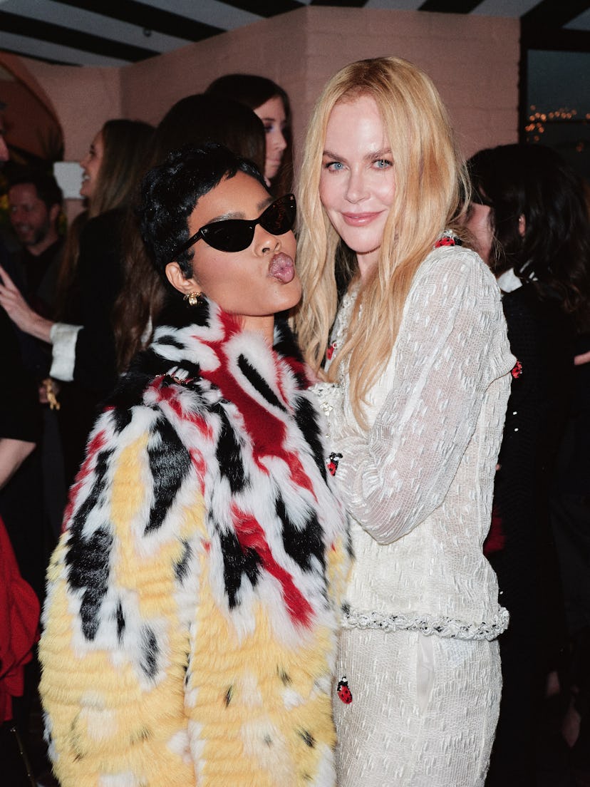 teyana taylor and Nicole Kidman at Chanel and Charles Finch's annual pre-Oscars dinner