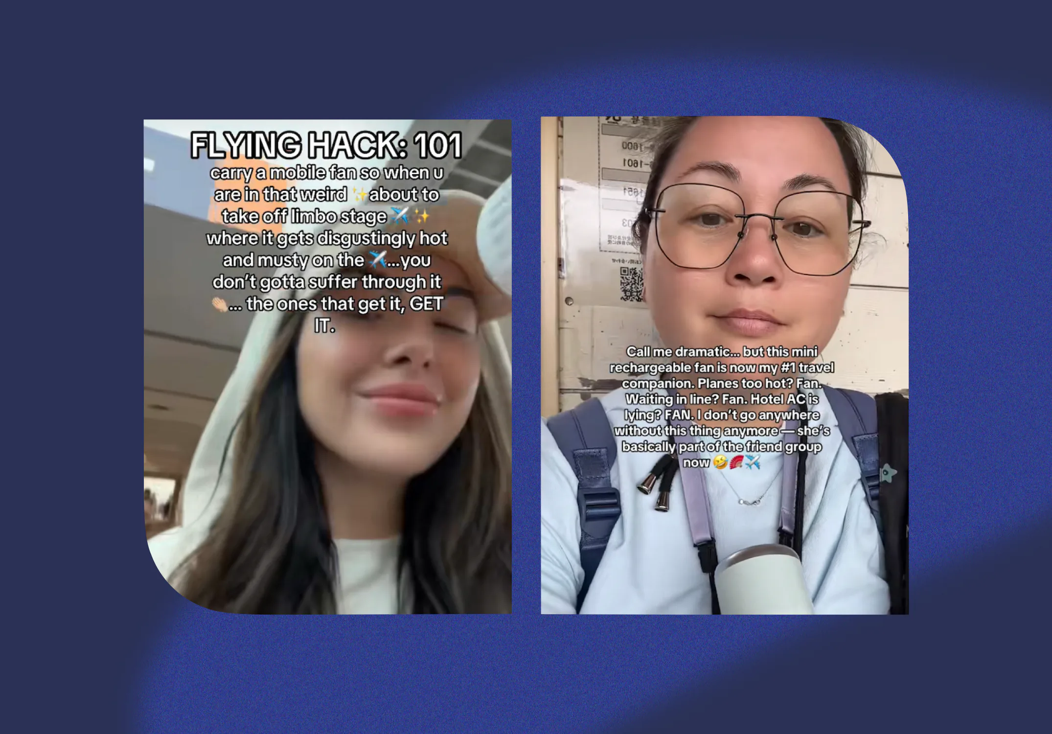 Why you need to bring a mini fan on very flight.