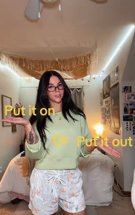 Clean out your closet by trying on every piece and seeing how it fits into your life.