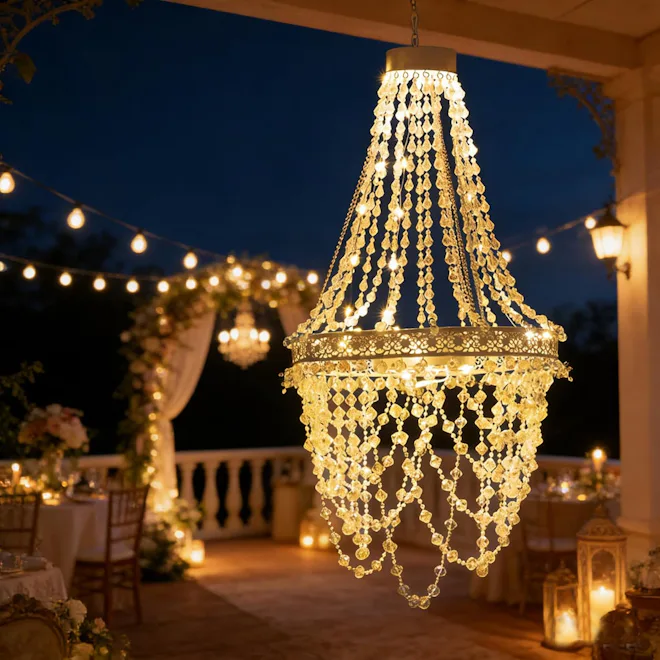 HUYIENO Solar Acrylic Crystal Chandelier