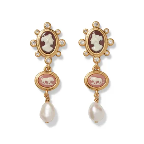 European Cameo Drop Earrings