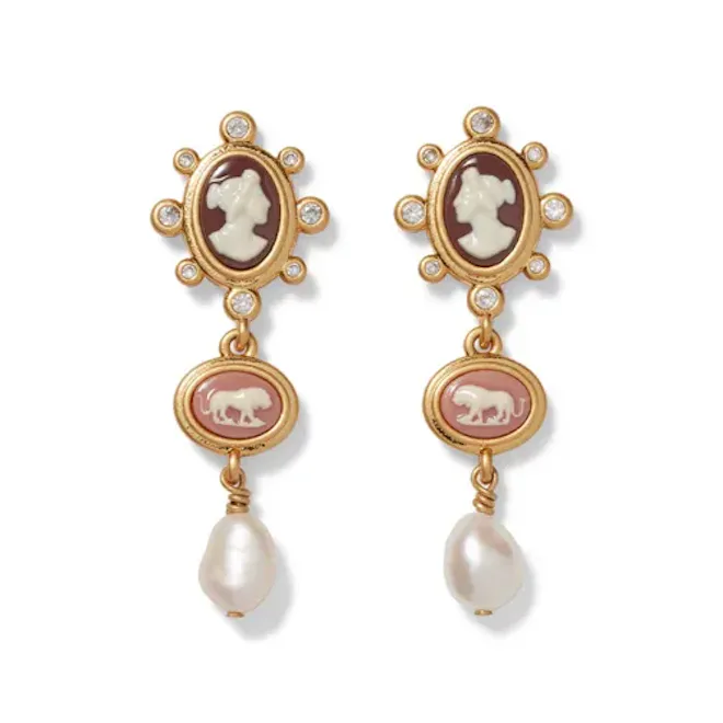 European Cameo Drop Earrings