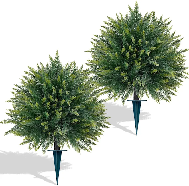Yangrass Faux Cedar Ball Trees (2-Pack)