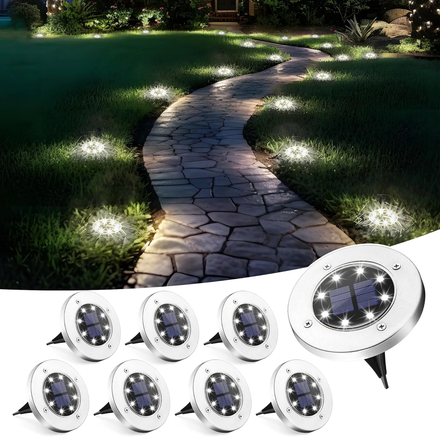 SOLPEX Solar Ground Lights (8-Pack)