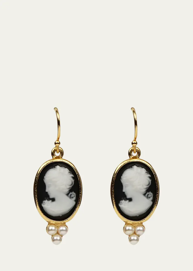 Cameo Pearly Trio Earrings