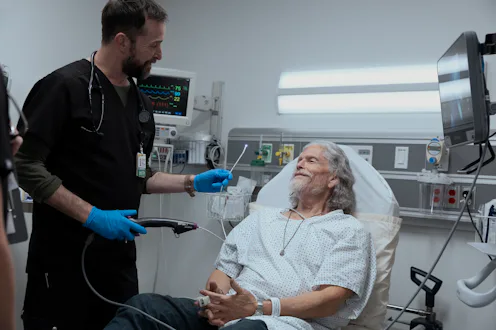 Noah Wyle and Jeff Kober on The Pitt. Photo via HBO Max