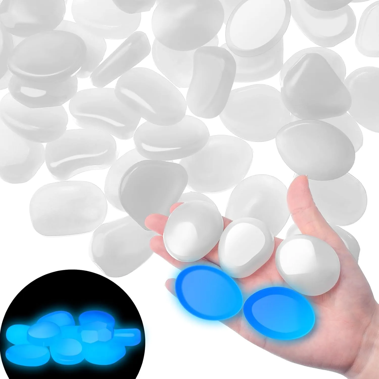 Landical Glow-in-the-Dark Pebbles (100-Pack)