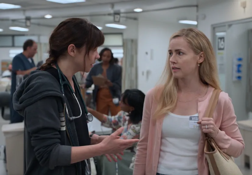 Fiona Dourif and Amanda Schull in The Pitt. Screenshot via HBO Max