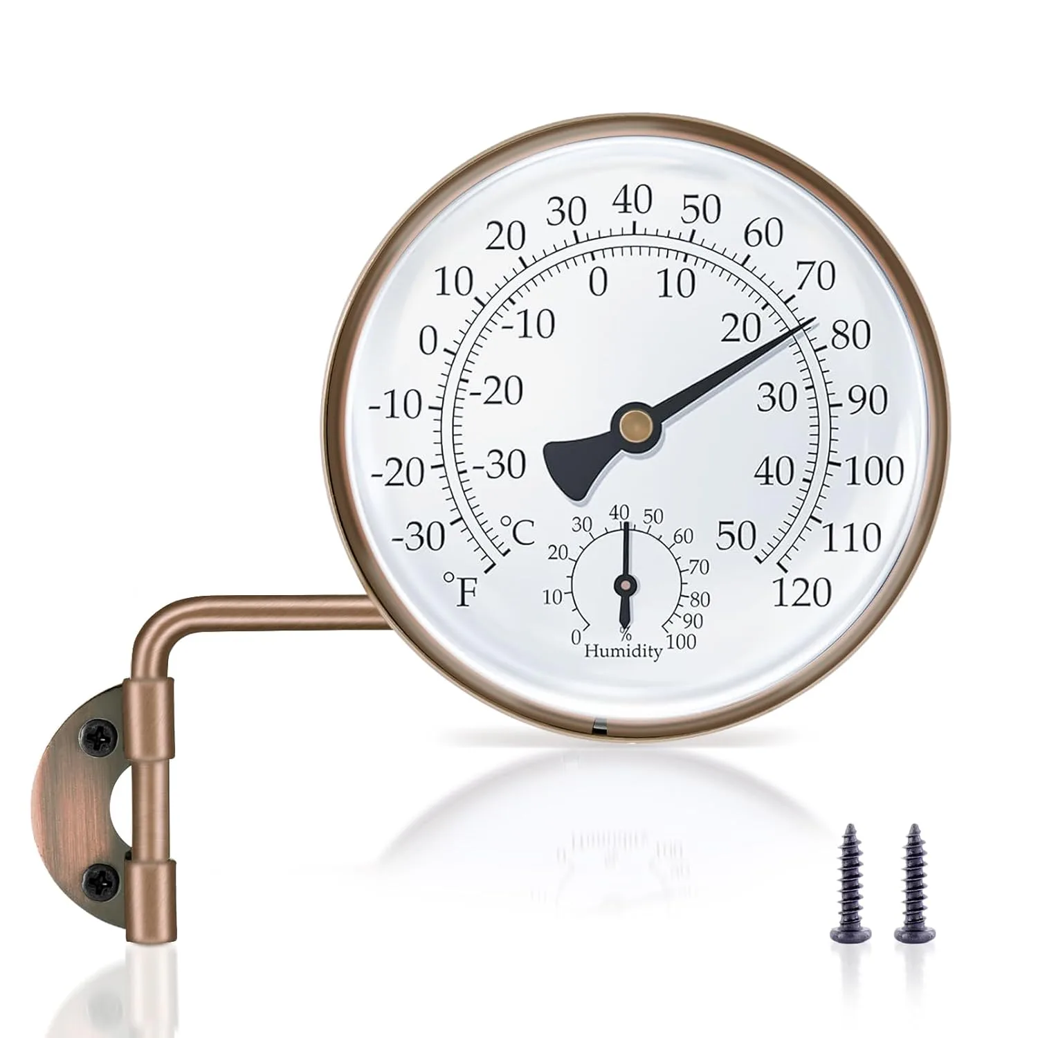 Aqqwxyq Brass Outdoor Thermometer
