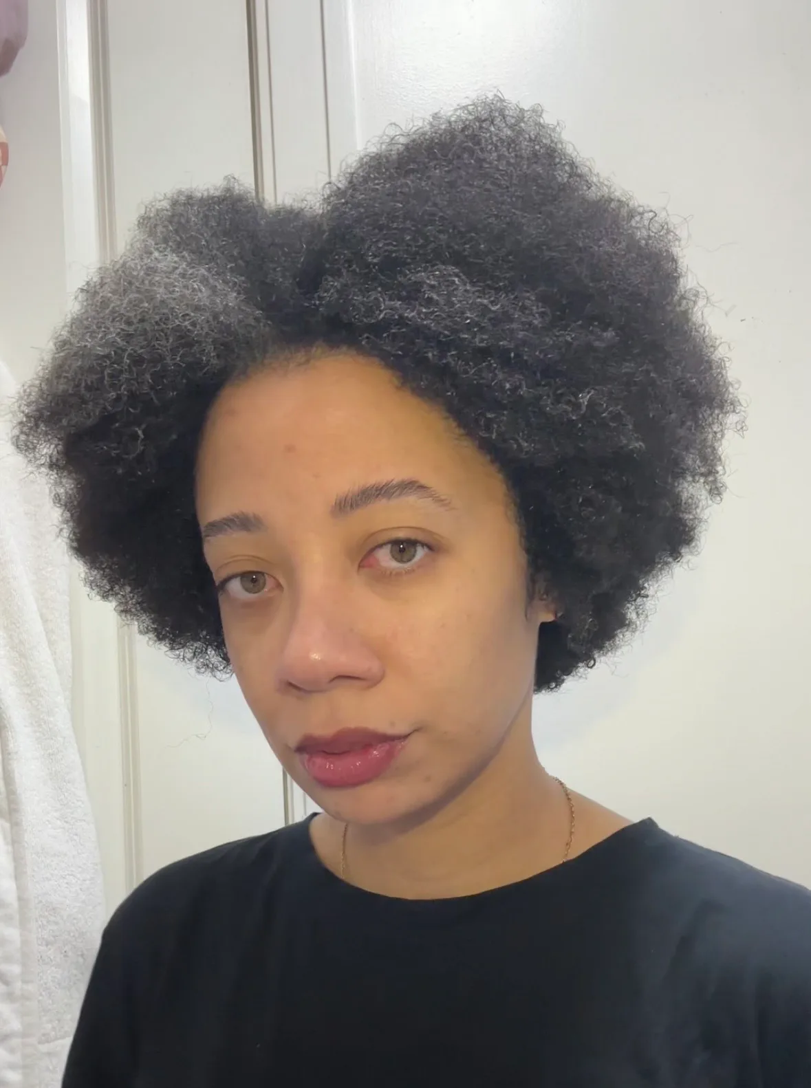 the author with freshly washed hair