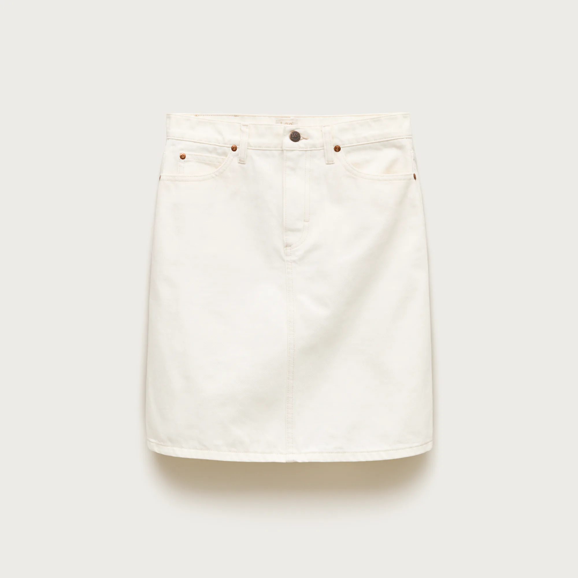 Denim Skirt in Vintage White Wash