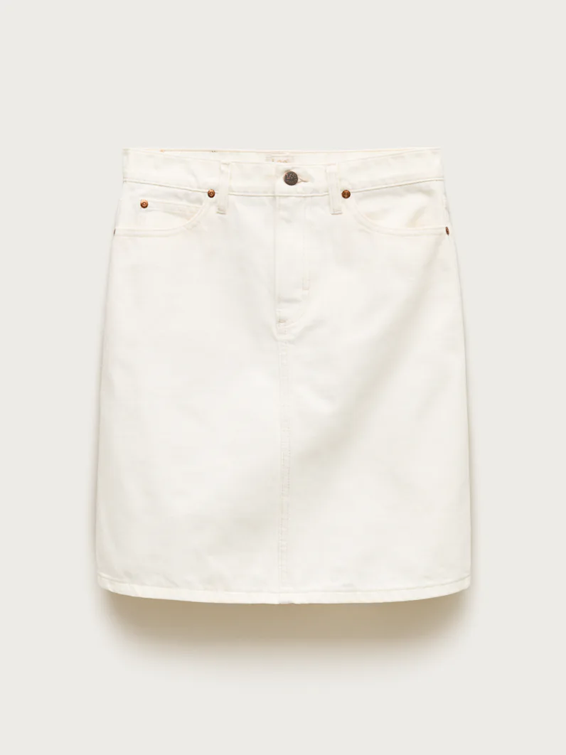 Denim Skirt in Vintage White Wash