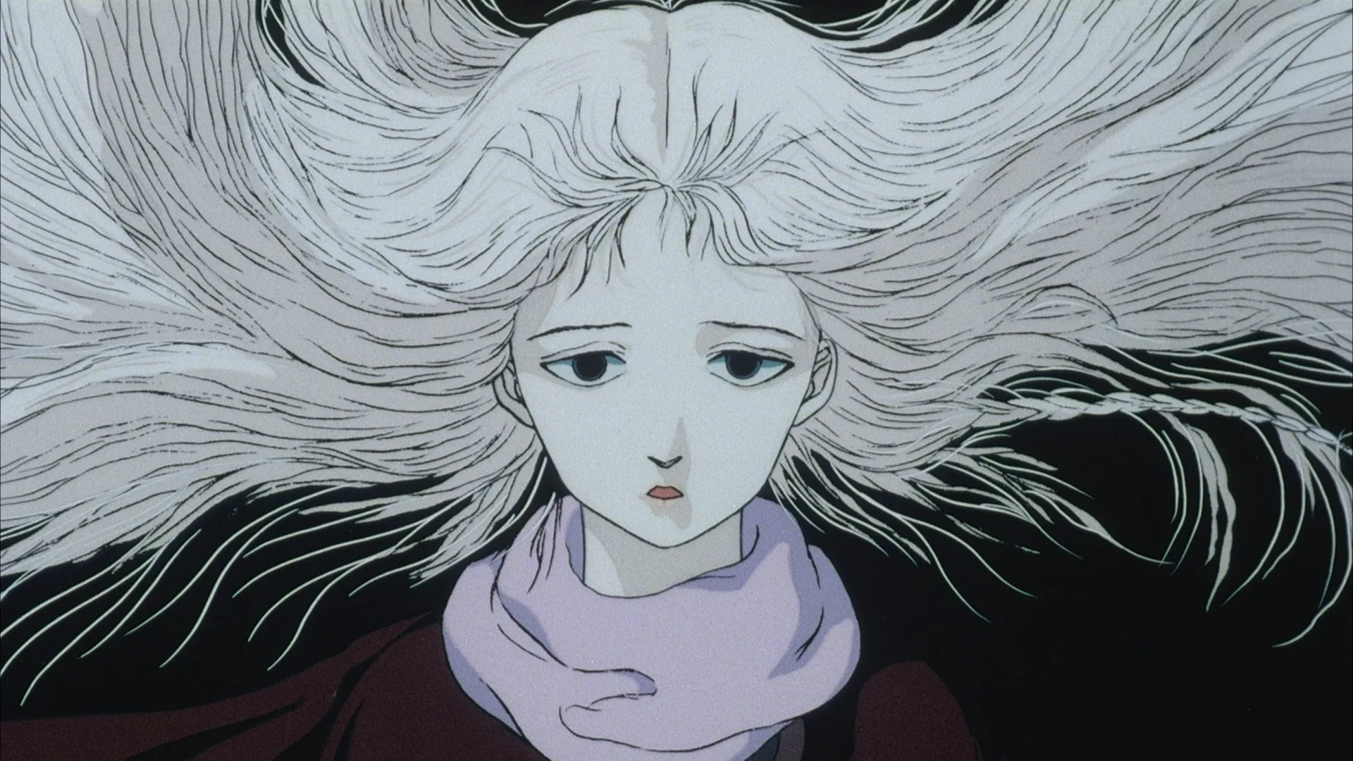 A still from Angel's Egg by Mamoru Oshii.