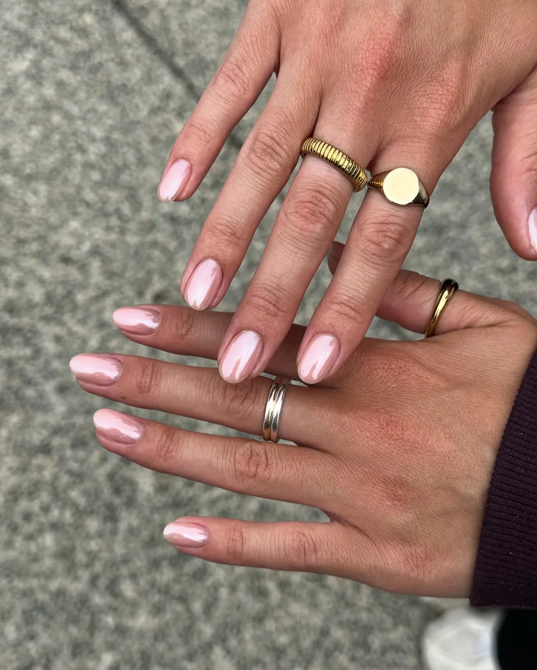 Pearl polish fits the "whisper trend."