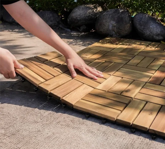 VICTORY RELAX Acacia Wood Decking Tiles (9 Pieces)