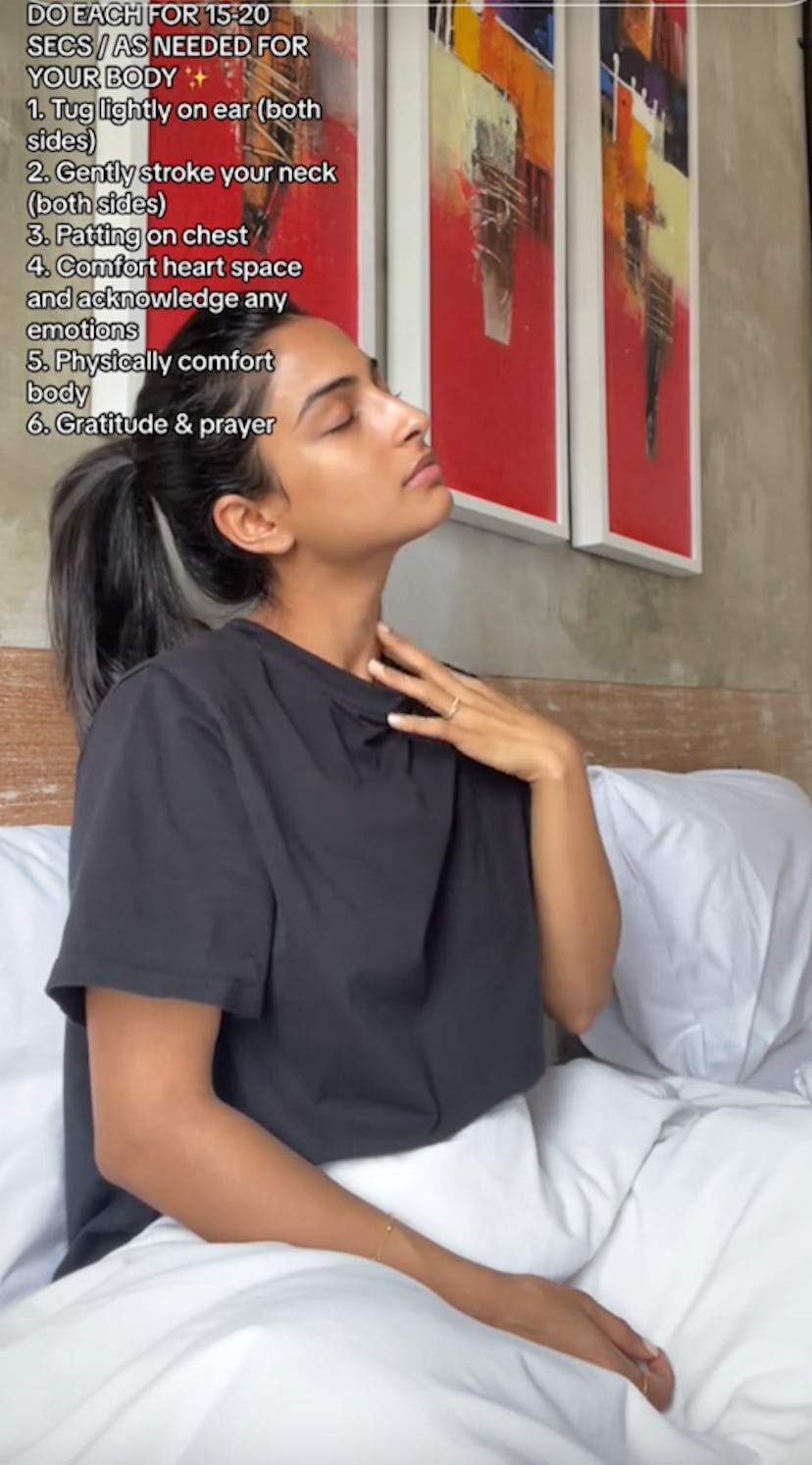 Massage your neck to better cope with stress.