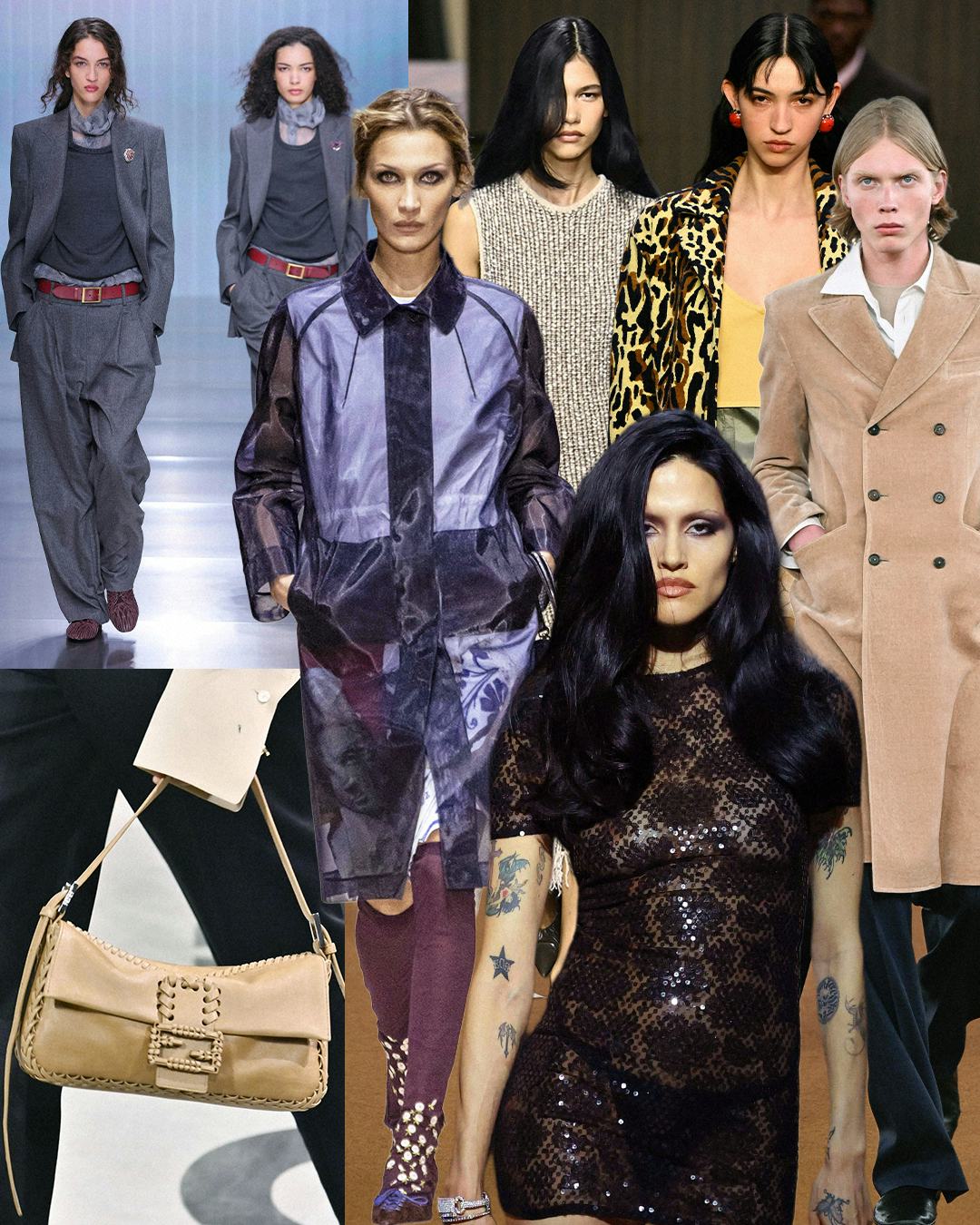 a collage of milan fashion week events