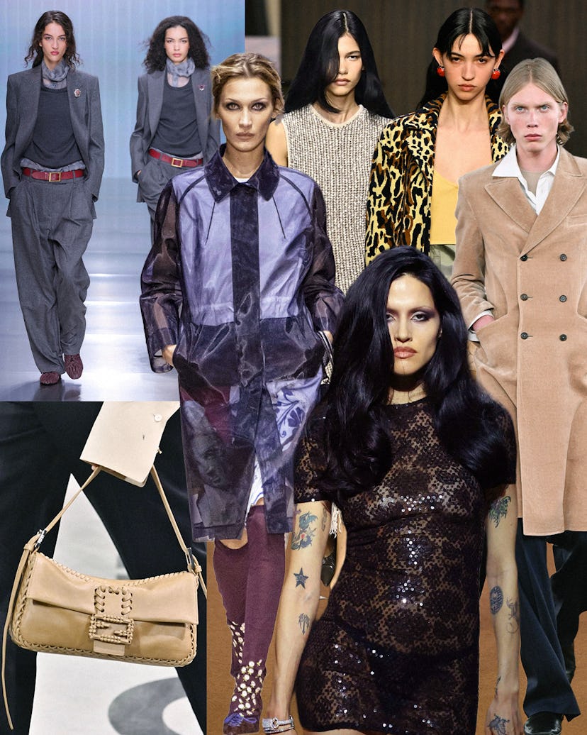 a collage of milan fashion week events