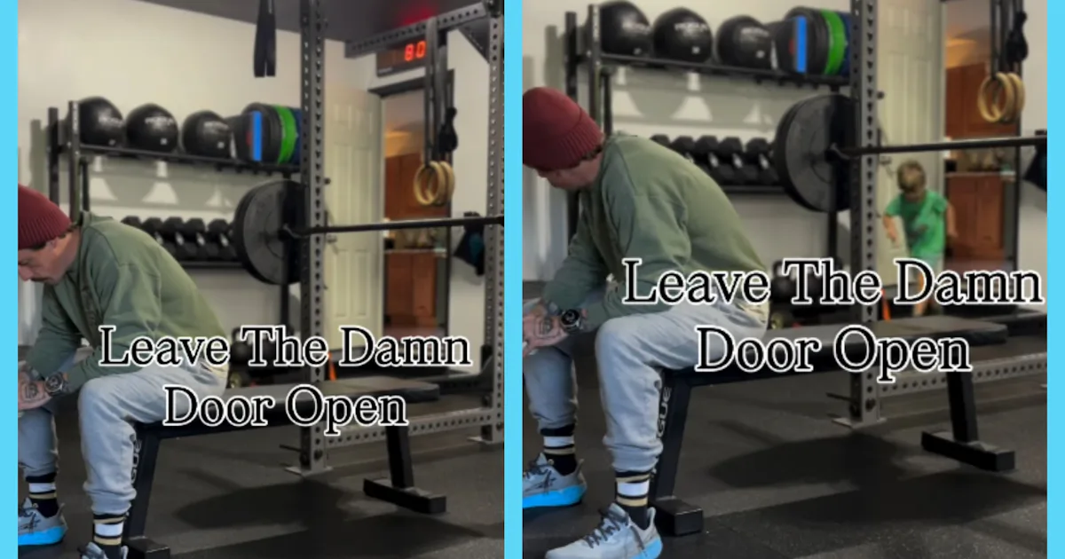 Why One Dad Thinks Every Parent Should "Leave The Damn Door Open" During Workouts