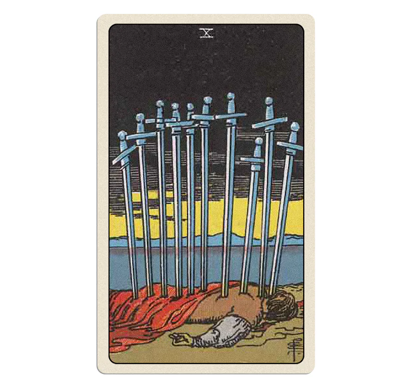 Ten Of Swords tarot card