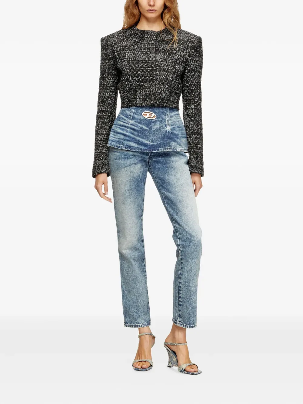 D-Hourjian 007Da Peplum-Waist Jeans