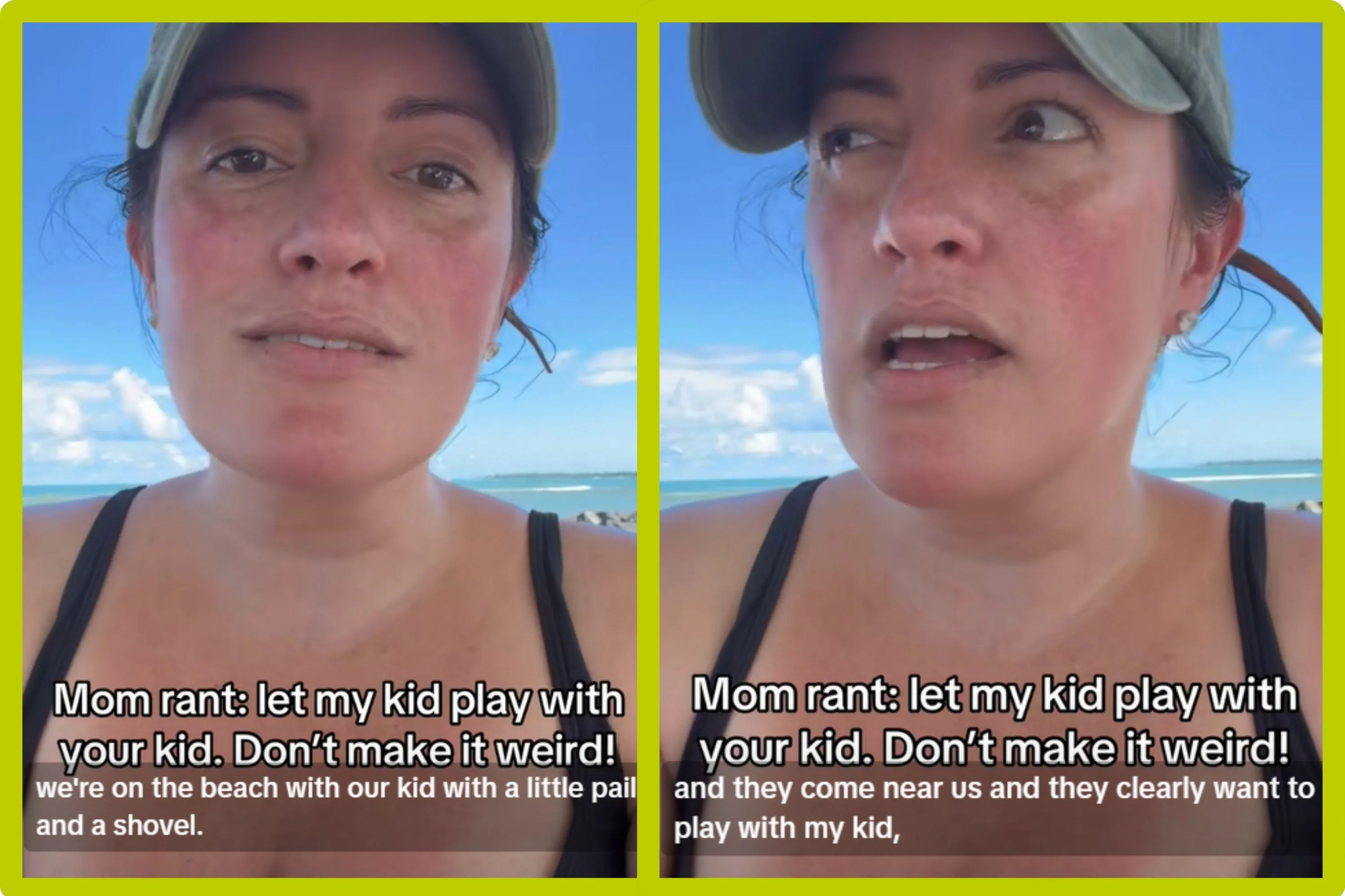 Screenshots of a TikTok video featuring a mom sharing a story about her daughter trying to make frie...
