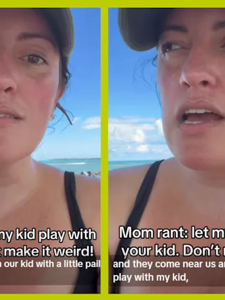 Screenshots of a TikTok video featuring a mom sharing a story about her daughter trying to make frie...