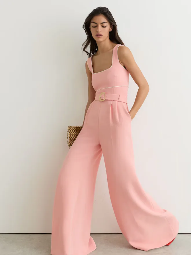 Reiss Tipped Wide-Leg Jumpsuit