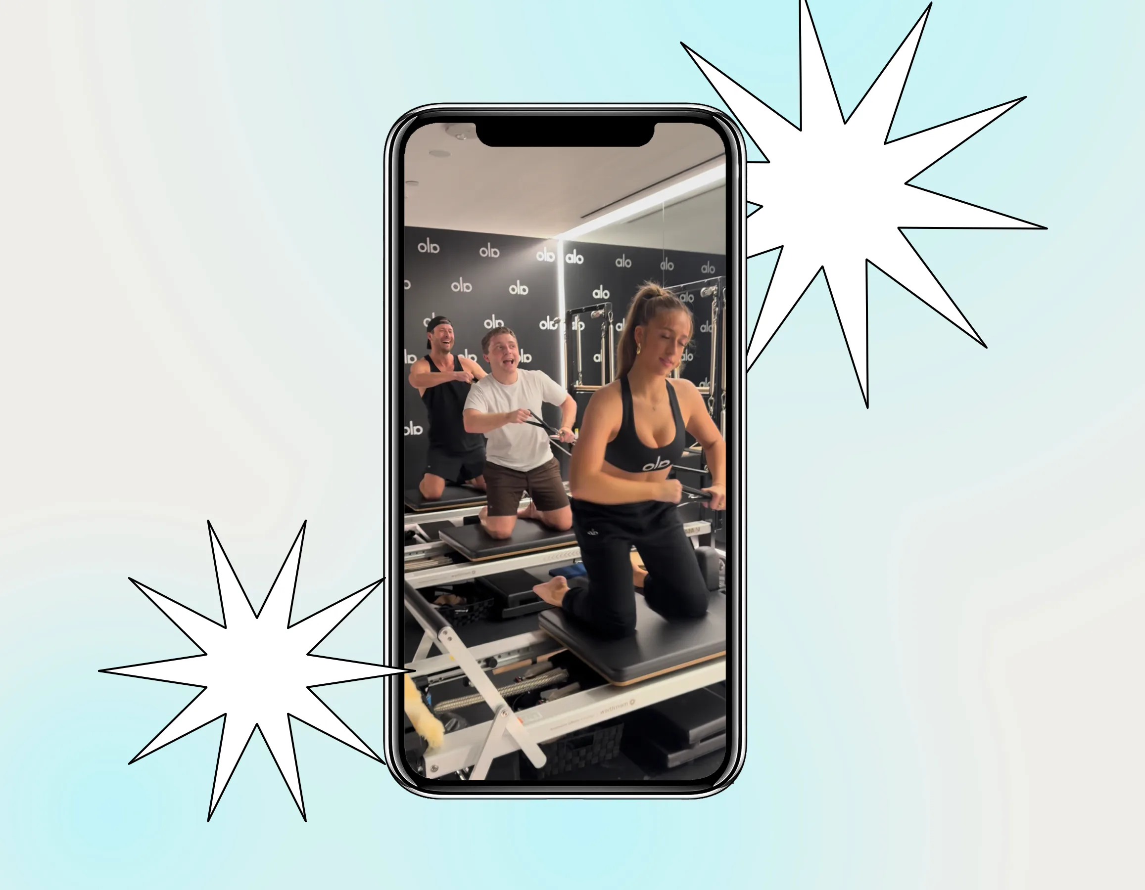 I went to the Alo gym where Jake Shane, Tate McRae, and Glen Powell worked out. 