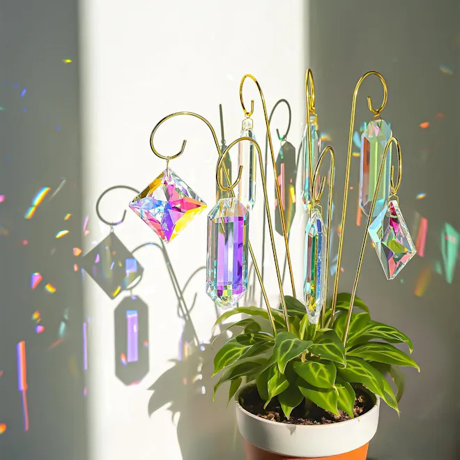 H&D HYALINE & DORA Crystal Suncatcher Trellis Plant Stakes (6-Pack)