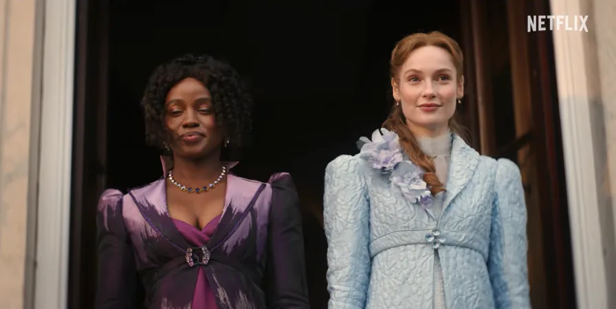 Michaela and Francesca in a trailer for season 5 of bridgerton.