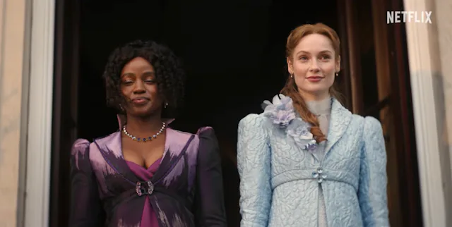 Michaela and Francesca in a trailer for season 5 of bridgerton.
